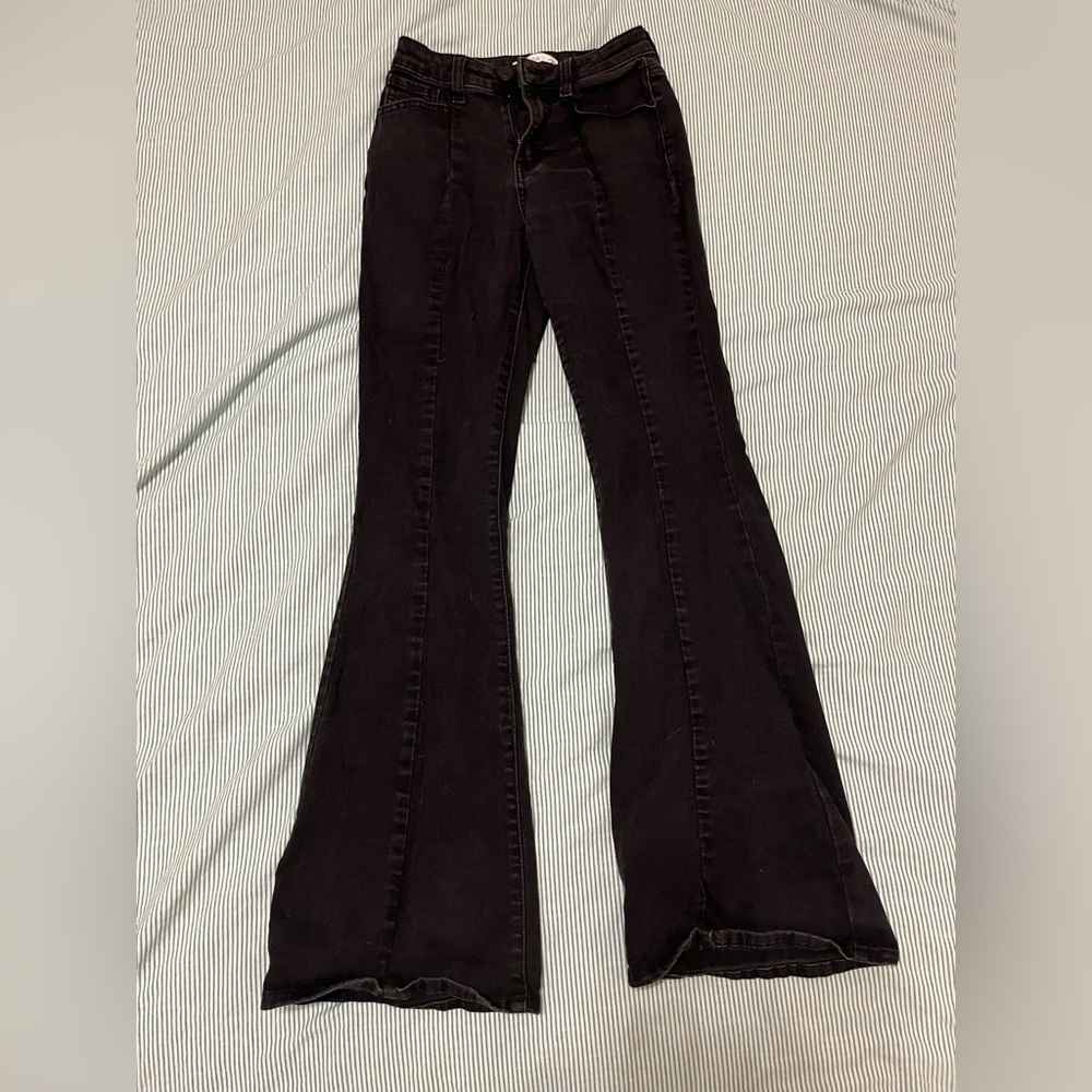 Black high rise flare pants size 3/26W